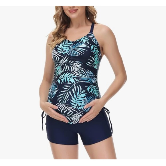 Maacie Other - Maacie Maternity Athletic Tankini Swimsuits Two Piece Floral Print S NWT